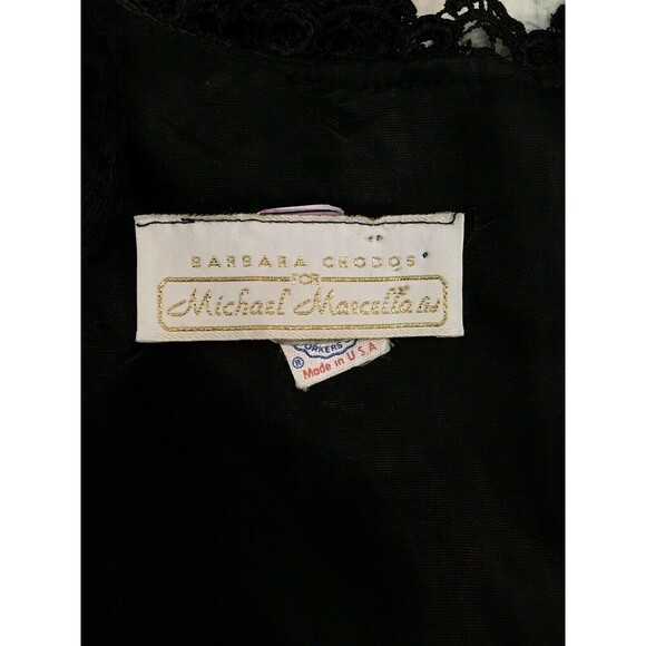 VTG 70s Barbara Chodos Michael Marcella Lace Puff Sleeve Pleat Skirt Midi Dress - Picture 7 of 10